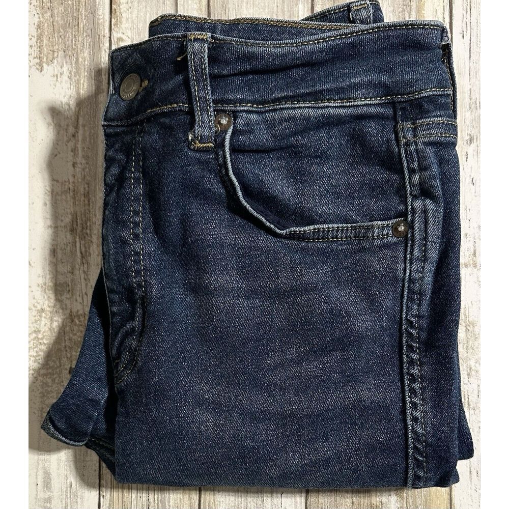 Free People We The Free Raw Hem High Rise Jegging Size 31 Dark Wash Skinny